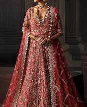 Afrozeh Coral Net Suit- Pakistani Designer Chiffon Suit