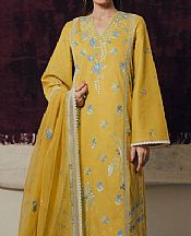 Afrozeh Mustard Lawn Suit- Pakistani Designer Lawn Suits
