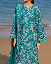 Afrozeh Teal Lawn Suit- Pakistani Lawn Dress