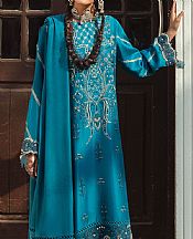 Turquoise Linen Suit- Pakistani Winter Dress
