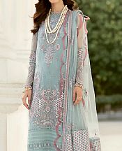 Sky Blue Chiffon Suit- Pakistani Designer Chiffon Suit