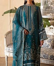 Afrozeh Teal Chiffon Suit- Pakistani Chiffon Dress