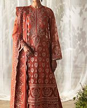 Afrozeh Coral Organza Suit- Pakistani Designer Chiffon Suit