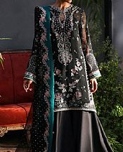 Afrozeh Black Net Suit- Pakistani Chiffon Dress