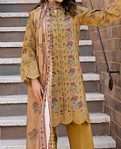 Afrozeh Mustard Lawn Suit- Pakistani Lawn Dress