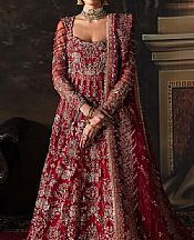 Afrozeh Red Net Suit- Pakistani Designer Chiffon Suit