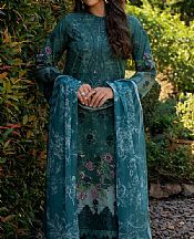 Afrozeh Bottle Green Lawn Suit- Pakistani Lawn Dress