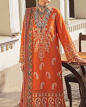Safety Orange Khaddar Suit- Pakistani Winter Clothing