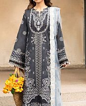 Aik Slate Grey Lawn Suit- Pakistani Designer Lawn Suits