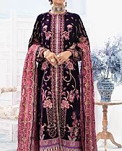 Indigo Velvet Suit- Pakistani Winter Dress