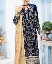 Royal Blue Velvet Suit- Pakistani Winter Dress