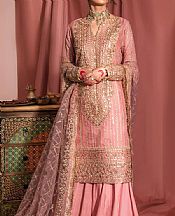 Aik Tea Pink Net Suit- Pakistani Designer Chiffon Suit