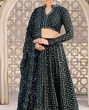 Aik Teal Chiffon Suit- Pakistani Designer Chiffon Suit