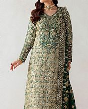 Aik Green Jamawaar Suit- Pakistani Designer Chiffon Suit