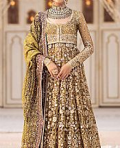 Aik Olive Green Net Suit- Pakistani Designer Chiffon Suit