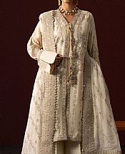 Aik Off-white Silk Suit- Pakistani Designer Chiffon Suit