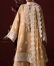 Aik Sand Gold Silk Suit- Pakistani Designer Chiffon Suit