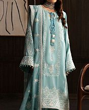 Aik Aqua Silk Suit- Pakistani Designer Chiffon Suit