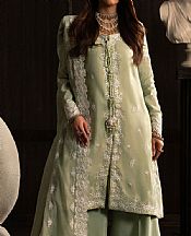 Aik Pistachio Silk Suit- Pakistani Designer Chiffon Suit