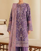 Aik Purple Lawn Suit- Pakistani Designer Lawn Suits