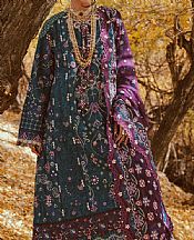 Aik Dark Turquoise Lawn Suit- Pakistani Lawn Dress