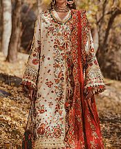 Aik Off-white Lawn Suit- Pakistani Designer Lawn Suits