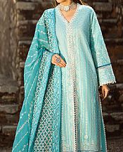 Aik Turquoise Lawn Suit- Pakistani Designer Lawn Suits