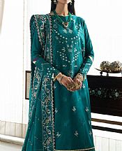 Aik Teal Lawn Suit- Pakistani Lawn Dress