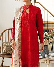 Aik Red Lawn Suit- Pakistani Designer Lawn Suits