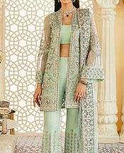 Mint Green Organza Suit- Pakistani Designer Chiffon Suit