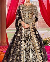 Akbar Aslam Black/Golden Net Suit- Pakistani Designer Chiffon Suit