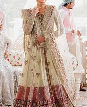 Akbar Aslam Ivory Net Suit- Pakistani Designer Chiffon Suit