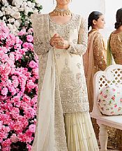 Akbar Aslam Off White Chiffon Suit- Pakistani Designer Chiffon Suit