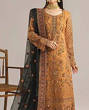 Akbar Aslam Faded Orange Organza Suit- Pakistani Chiffon Dress