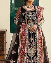 Akbar Aslam Black Organza Suit- Pakistani Designer Chiffon Suit