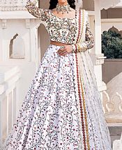 Akbar Aslam White Silk Suit- Pakistani Designer Chiffon Suit
