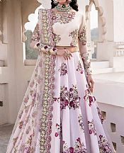 Akbar Aslam Ivory/Pink Silk Suit- Pakistani Designer Chiffon Suit