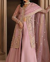 Akbar Aslam Faded Pink Organza Suit- Pakistani Designer Chiffon Suit