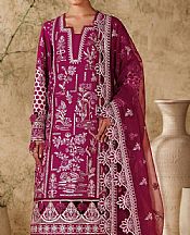 Akbar Aslam Plum Lawn Suit- Pakistani Designer Lawn Suits