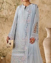 Akbar Aslam Sky Blue Lawn Suit- Pakistani Designer Lawn Suits