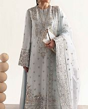 Akbar Aslam Baby Blue Silk Suit- Pakistani Chiffon Dress