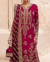 Akbar Aslam Magenta Silk Suit- Pakistani Designer Chiffon Suit