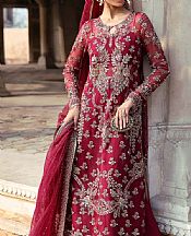 Akbar Aslam Hot Pink Organza Suit- Pakistani Designer Chiffon Suit