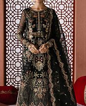 Akbar Aslam Black Organza Suit- Pakistani Designer Chiffon Suit