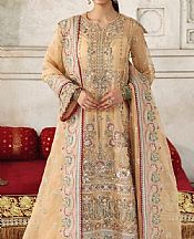 Akbar Aslam Fawn Organza Suit- Pakistani Chiffon Dress