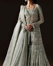 Akbar Aslam Pistachio Green Organza Suit- Pakistani Chiffon Dress