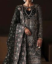 Akbar Aslam Black Organza Suit- Pakistani Designer Chiffon Suit