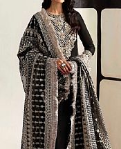 Akbar Aslam Black Organza Suit- Pakistani Designer Chiffon Suit