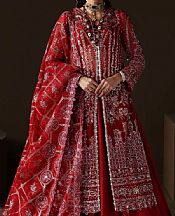 Akbar Aslam Red Organza Suit- Pakistani Chiffon Dress