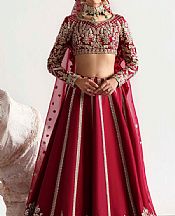 Akbar Aslam Wine Red Silk Suit- Pakistani Chiffon Dress